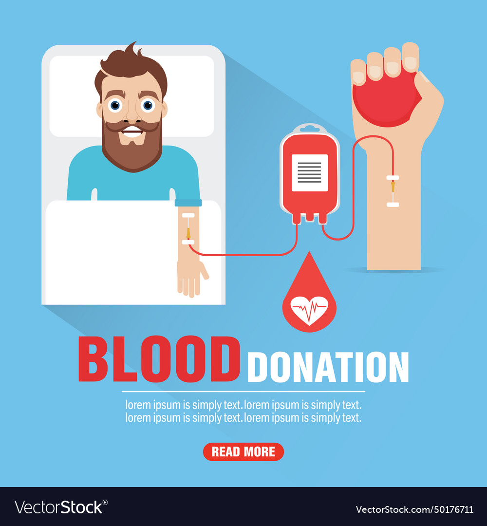 Blood donation healthcare concept design flat