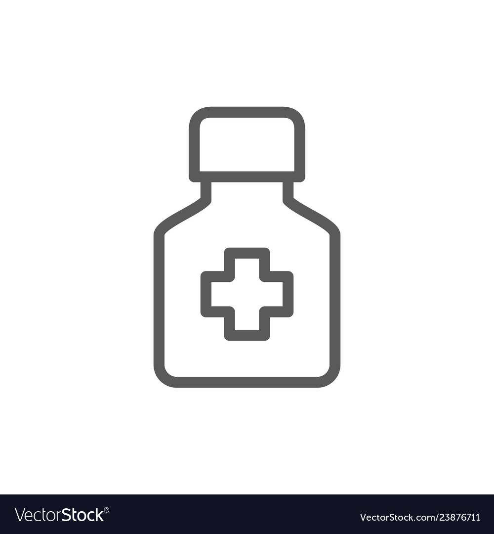 Bottle of medicine line icon