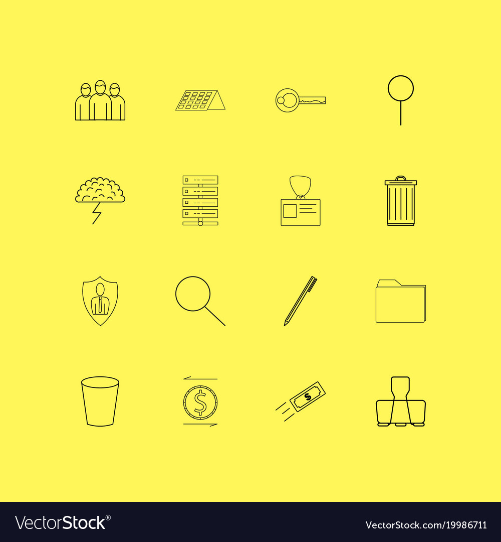 Business linear icon set simple outline icons