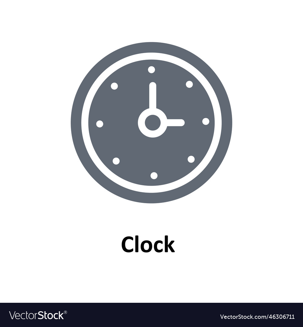 Clock solid icons simple stock illus