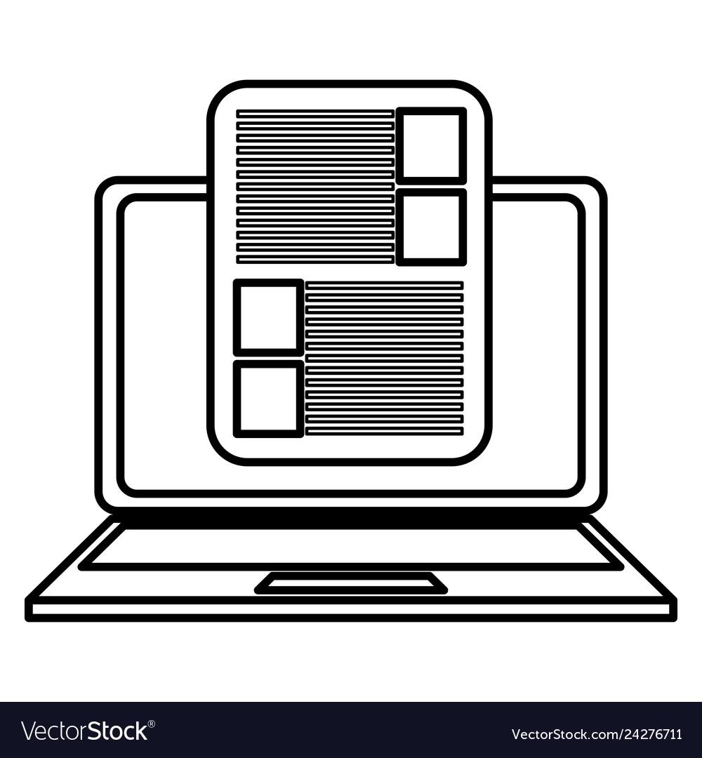 Computer laptop with document