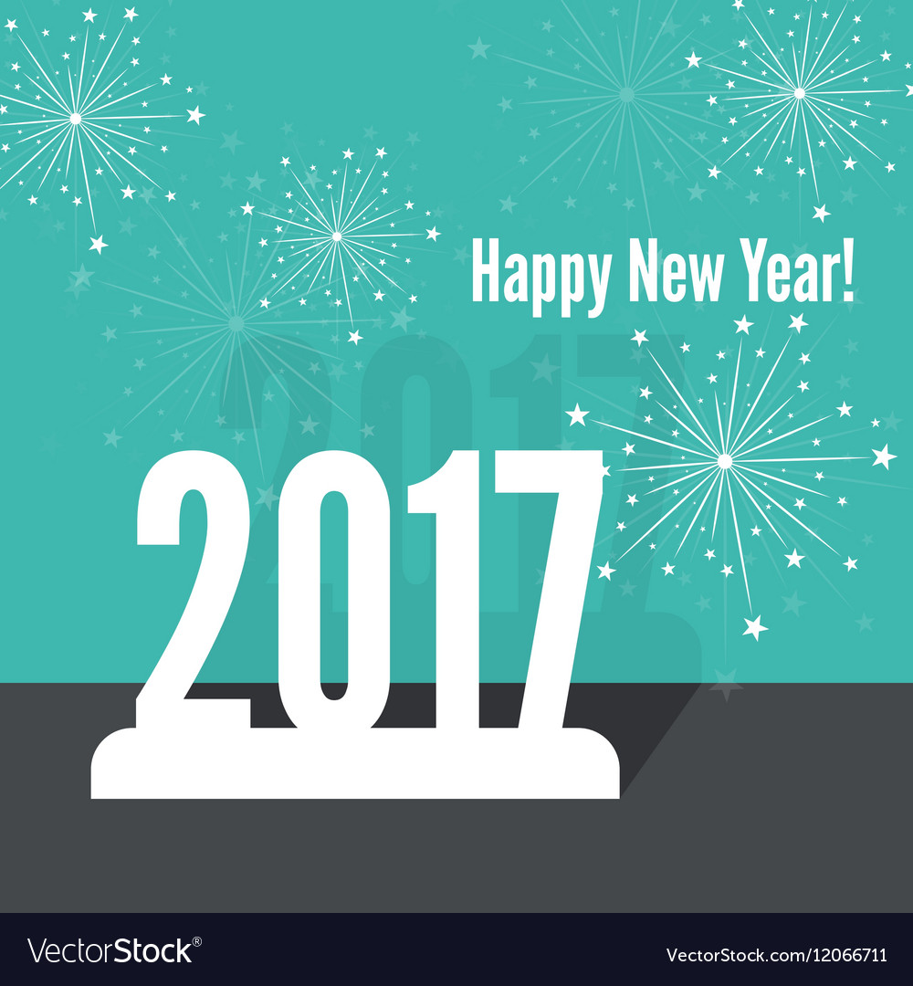 Creative happy new year 2017 Royalty Free Vector Image