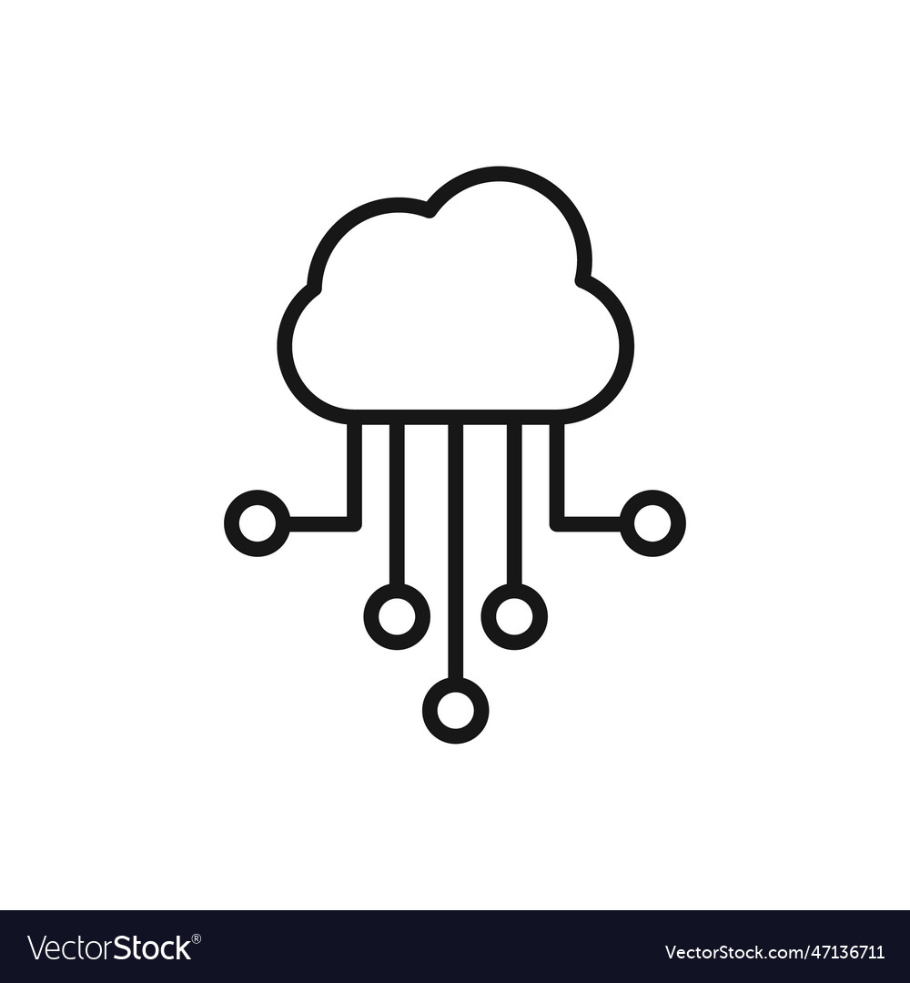 Editable icon of cloud computing isolated vector image Editable icon of cloud computing isolated