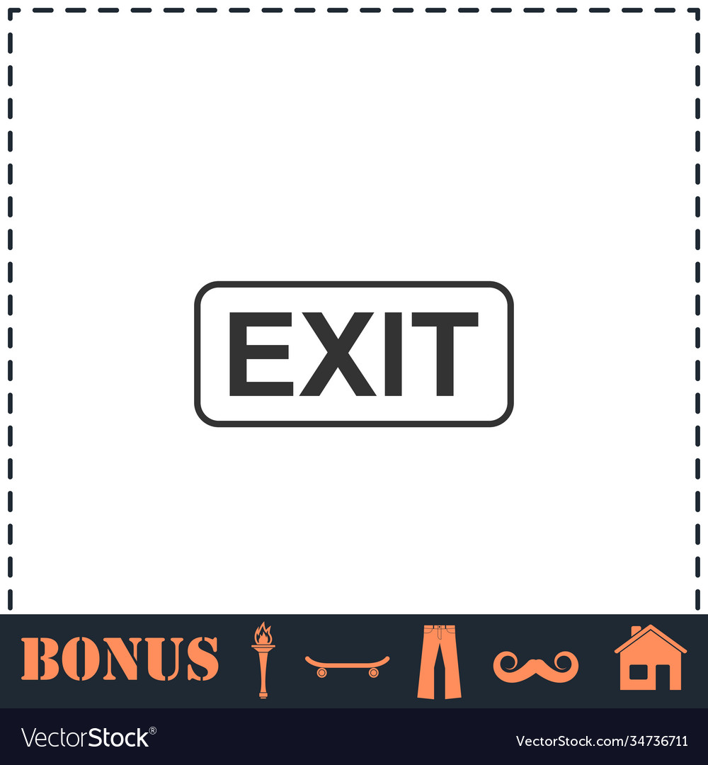 Exit icon flat vector image Exit icon flat