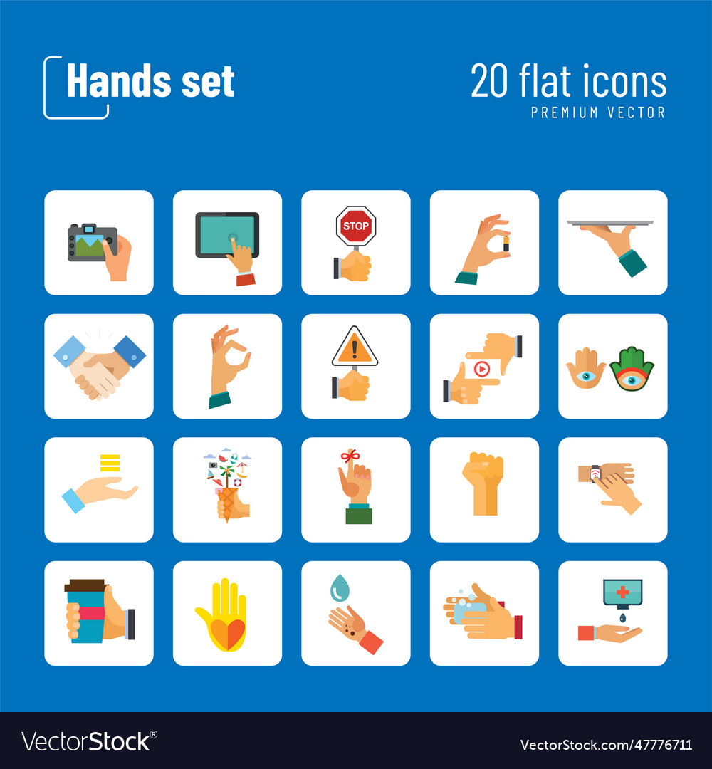Hands icons set vector image Hands icons set