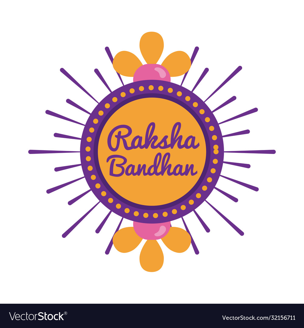 Happy raksha bandhan celebration with circular Vector Image