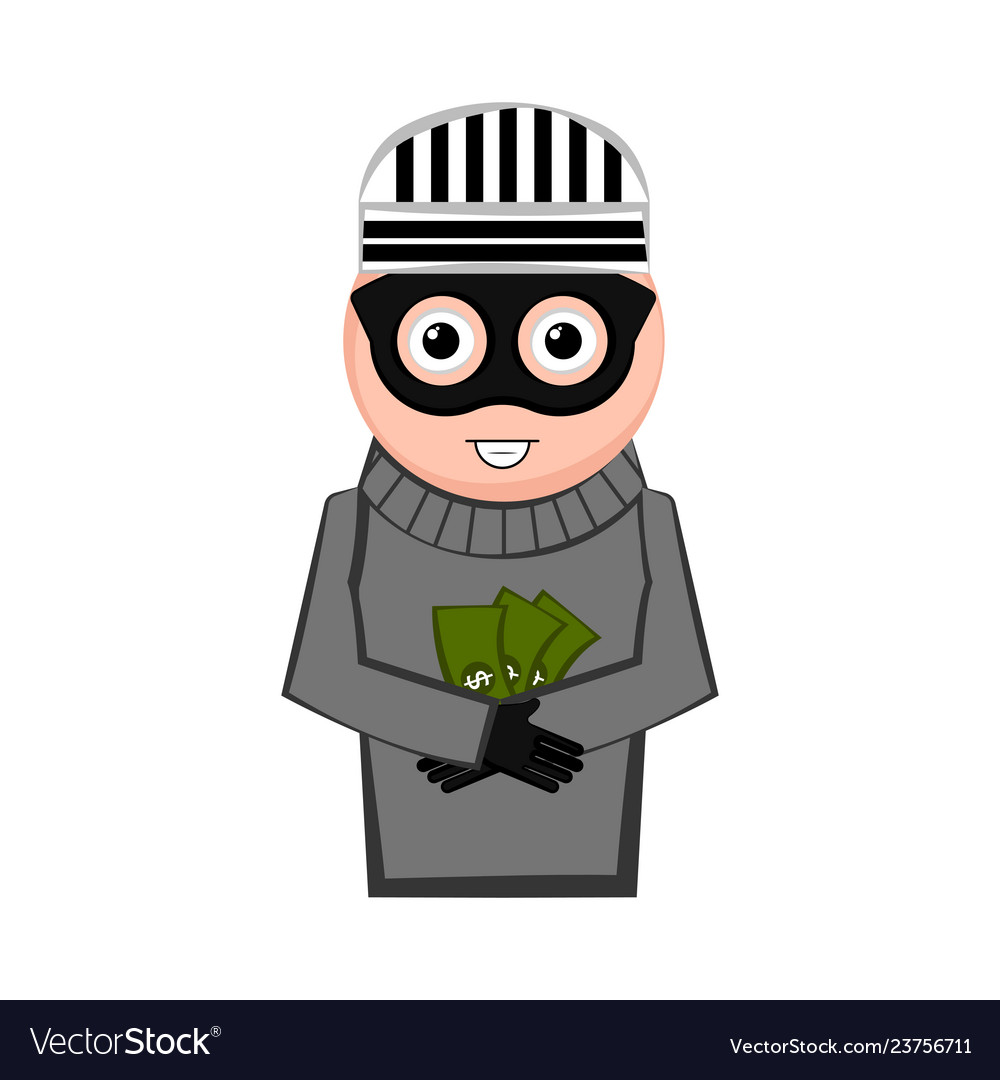 Happy thief cartoon Royalty Free Vector Image - VectorStock