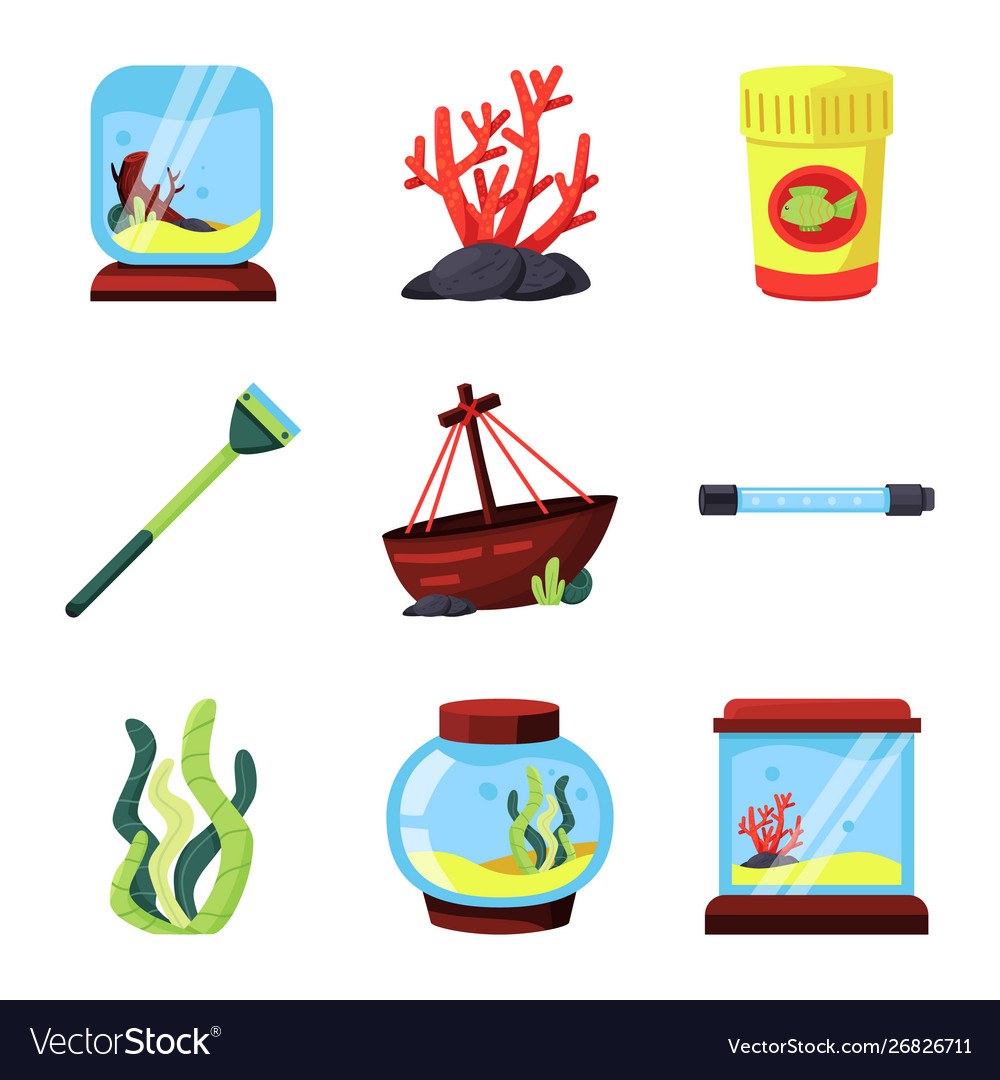 Isolated object pet and aqua sign collection