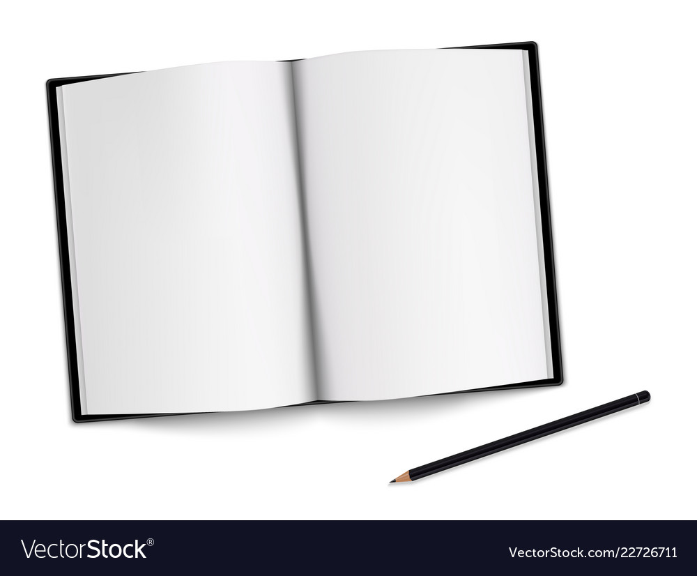 https://cdn2.vectorstock.com/i/1000x1000/67/11/opened-black-sketchbook-with-pencil-on-white-vector-22726711.jpg