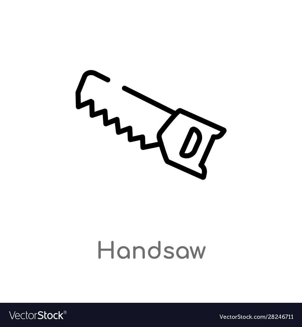 Outline handsaw icon isolated black simple line