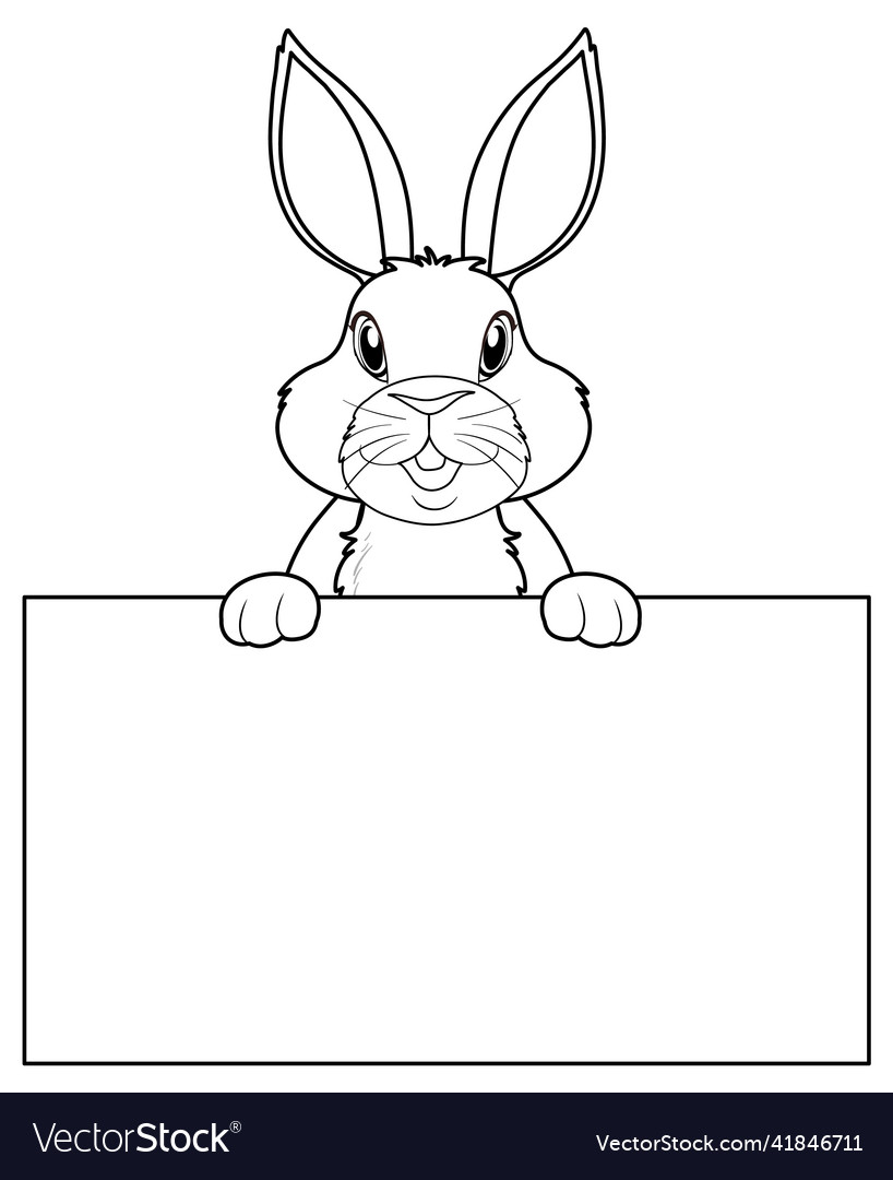 Rabbit doodle outline for colouring Royalty Free Vector