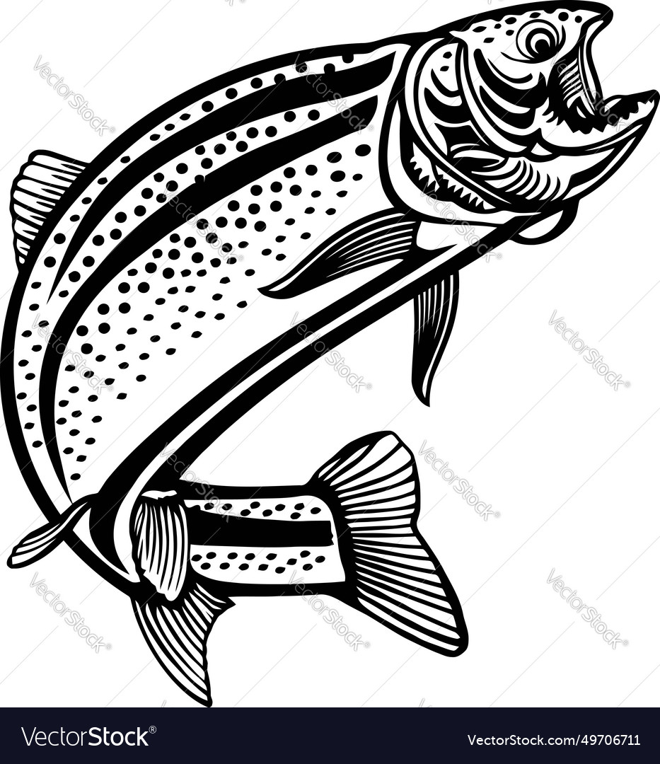 Rainbow trout - american fishes - logo fish Vector Image