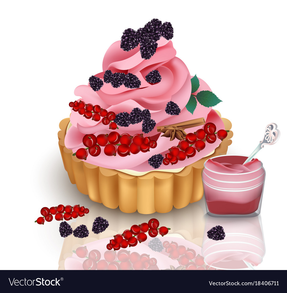 Realistic tart with forest fruits