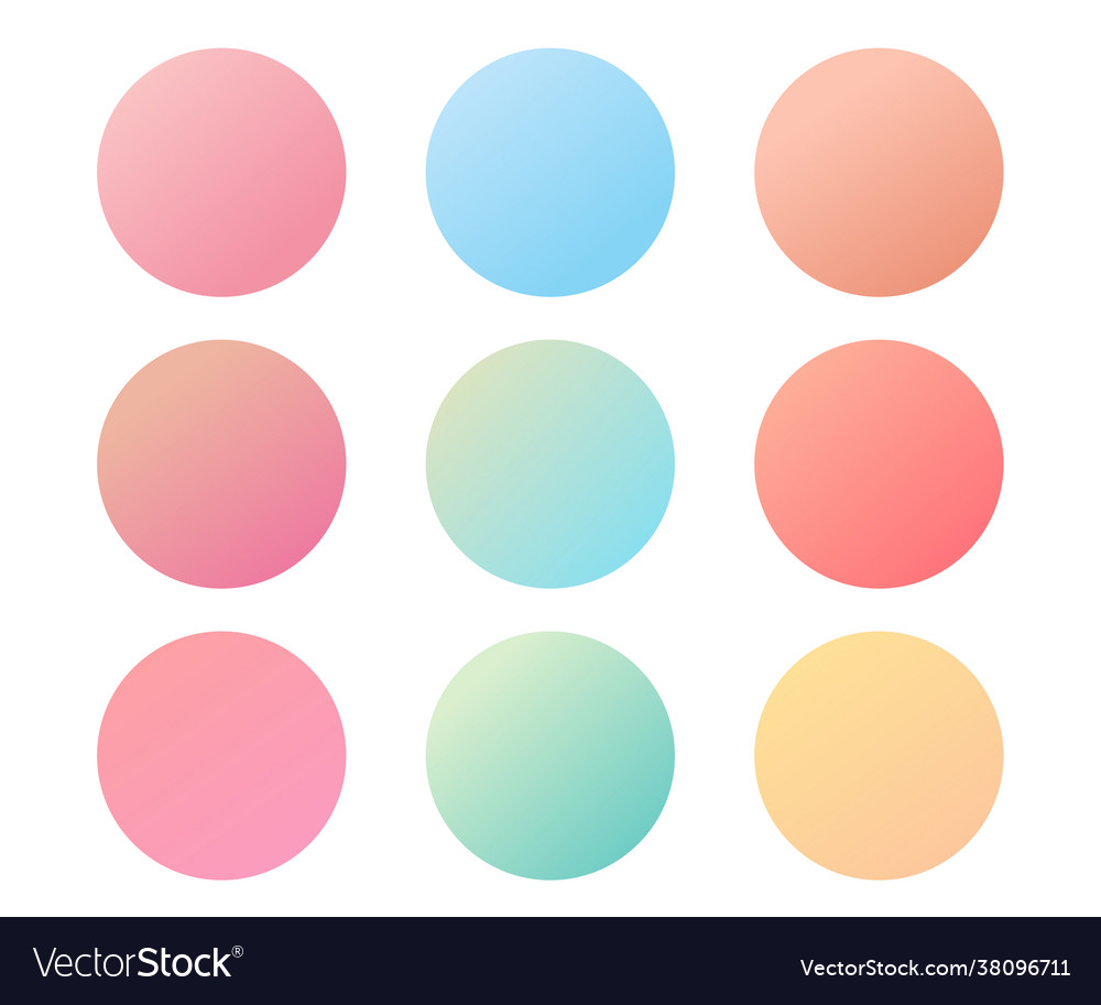 Round gradient set with modern abstract vector image Round gradient set with modern abstract