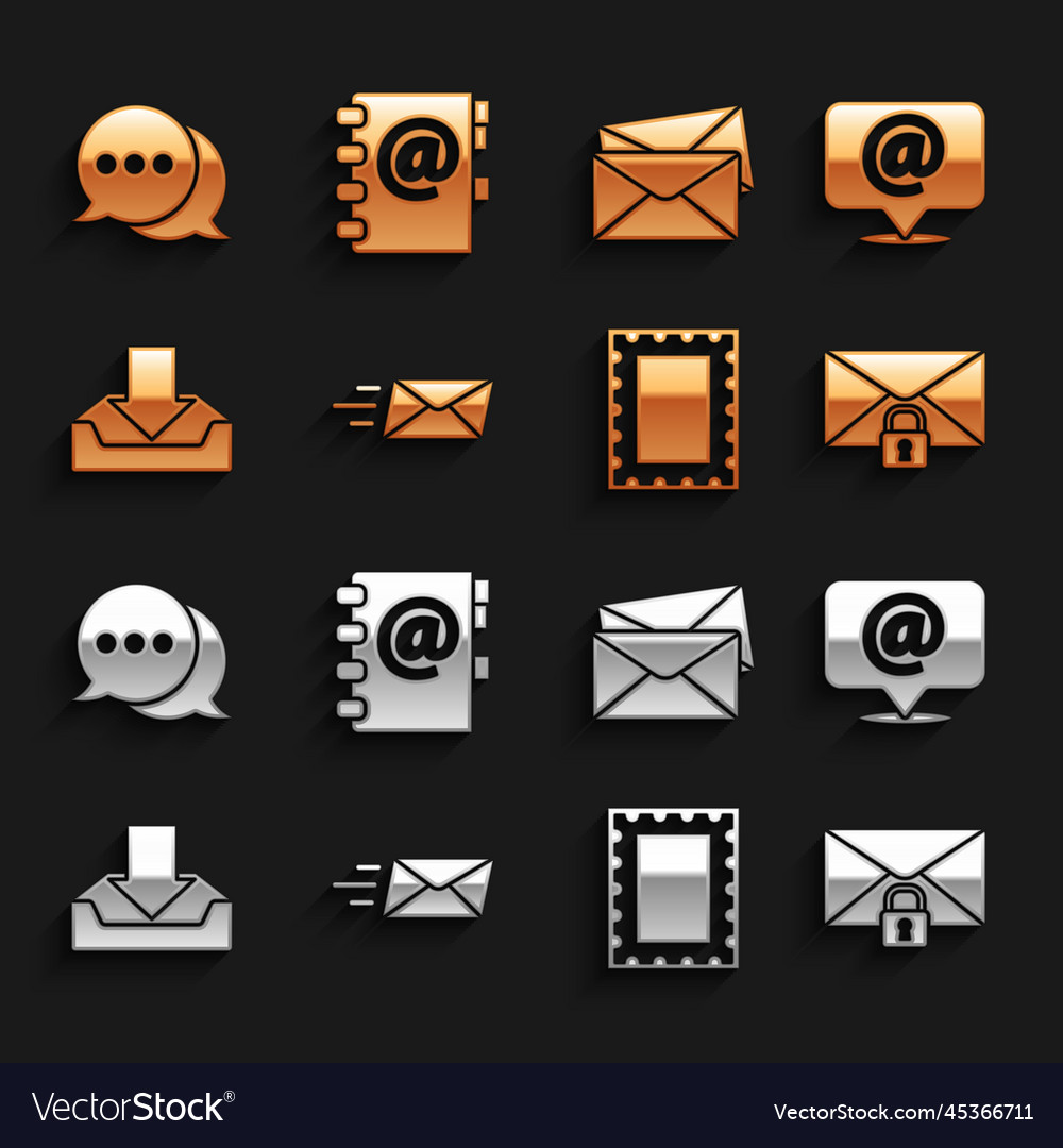 Set express envelope mail and e-mail on speech vector image Set express envelope mail and e-mail on speech