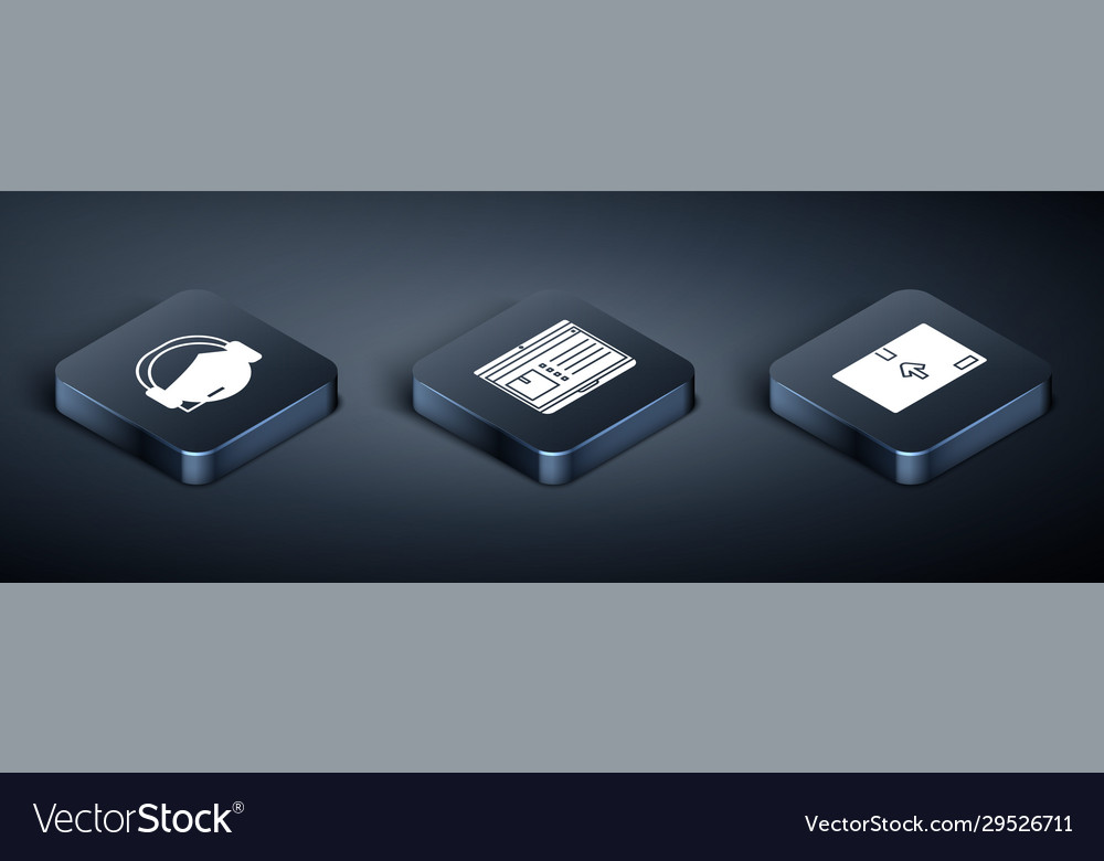 Set isometric support operator in touch cardboard vector image Set isometric support operator in touch cardboard