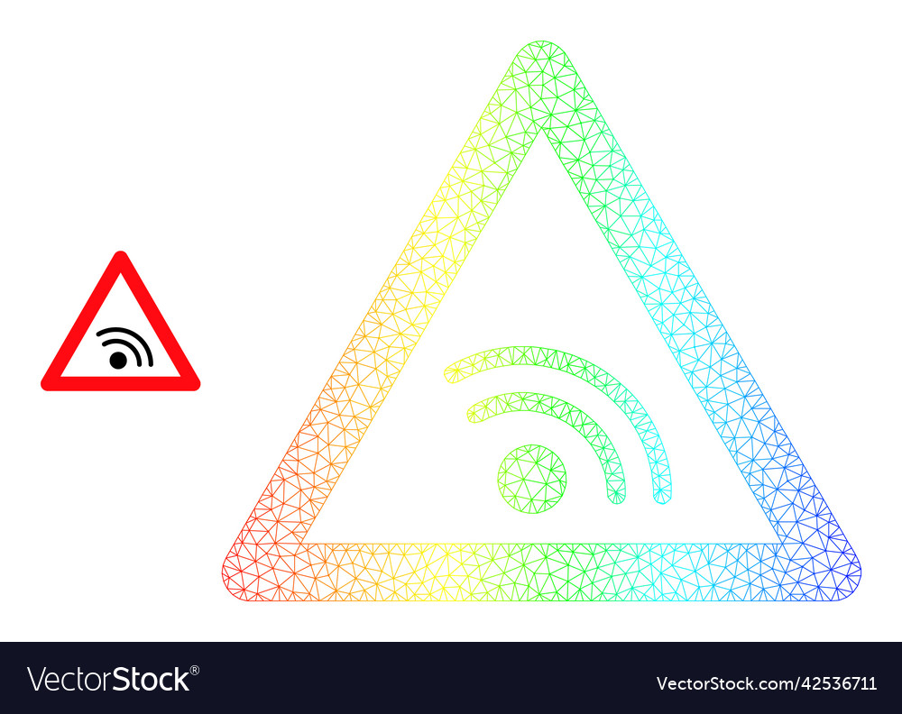 Spectral network gradient wifi warning icon vector image Spectral network gradient wifi warning icon
