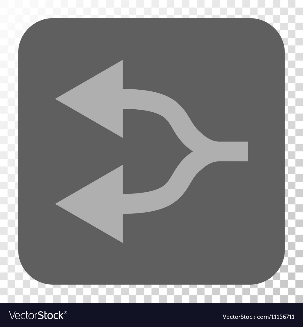 Split arrows left rounded square button
