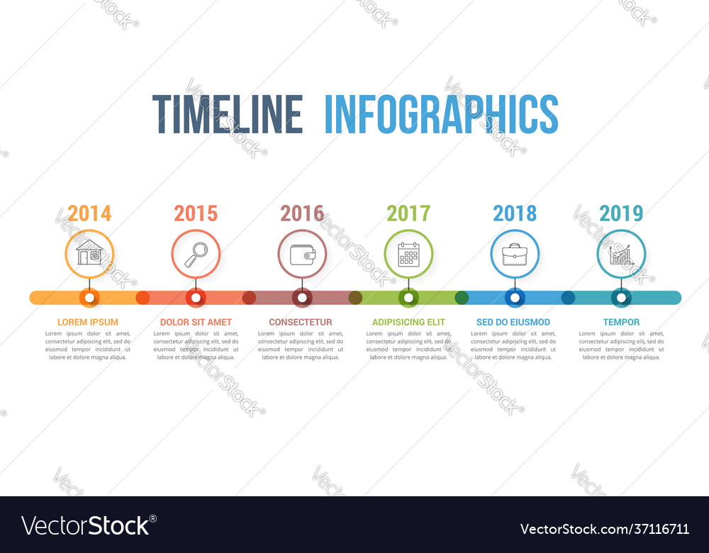 Timeline infographics Royalty Free Vector Image