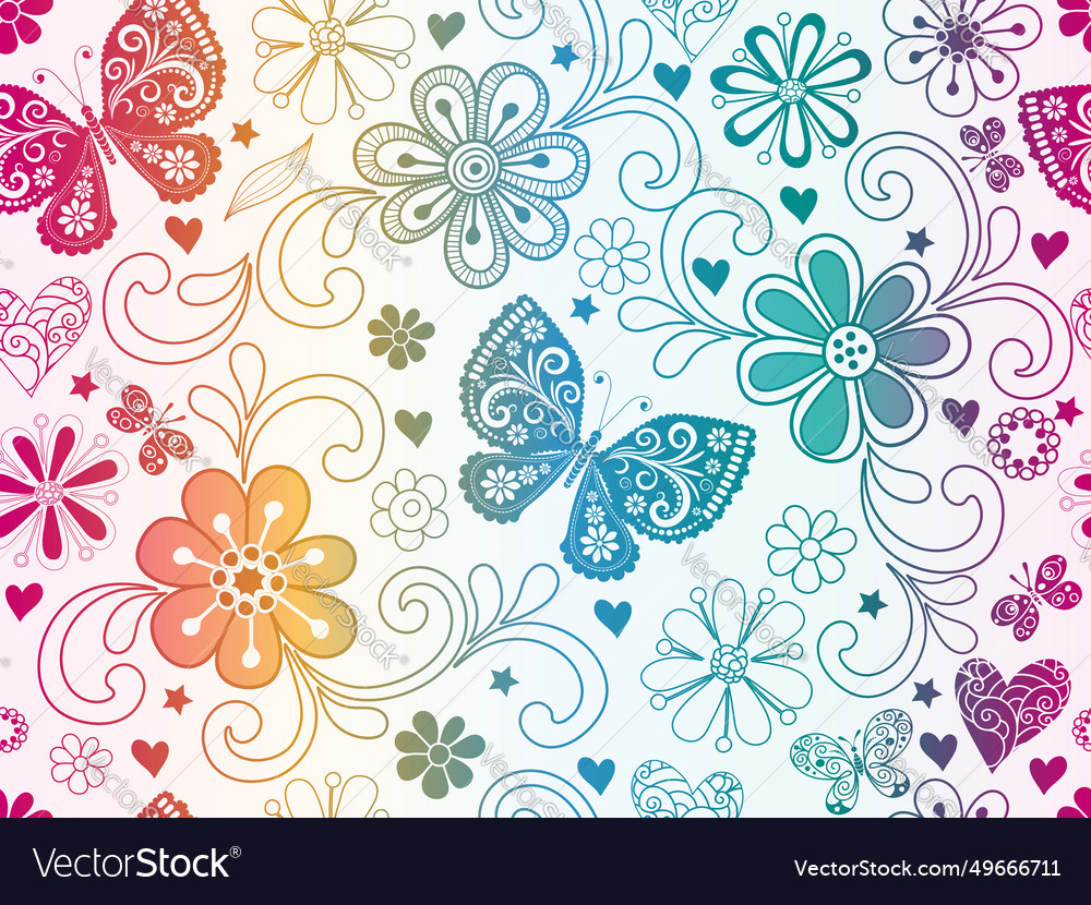 Valentines pattern with gradient hearts