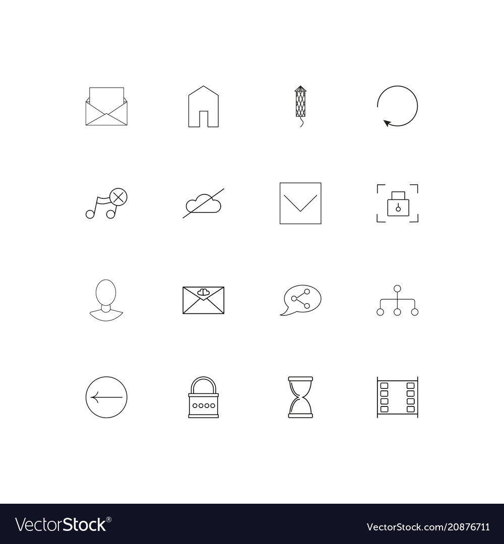 Web linear thin icons set outlined simple