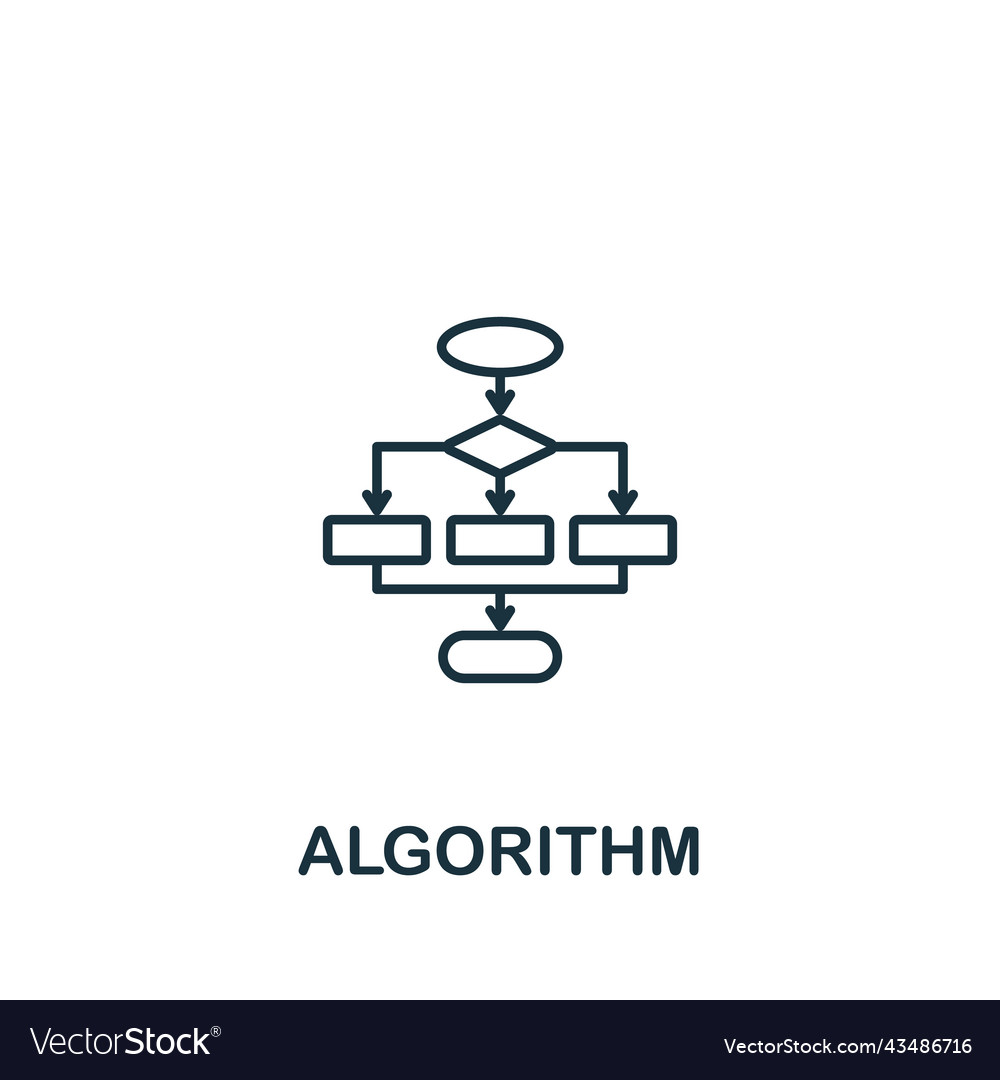 Algorithm icon monochrome simple artificial vector image Algorithm icon monochrome simple artificial