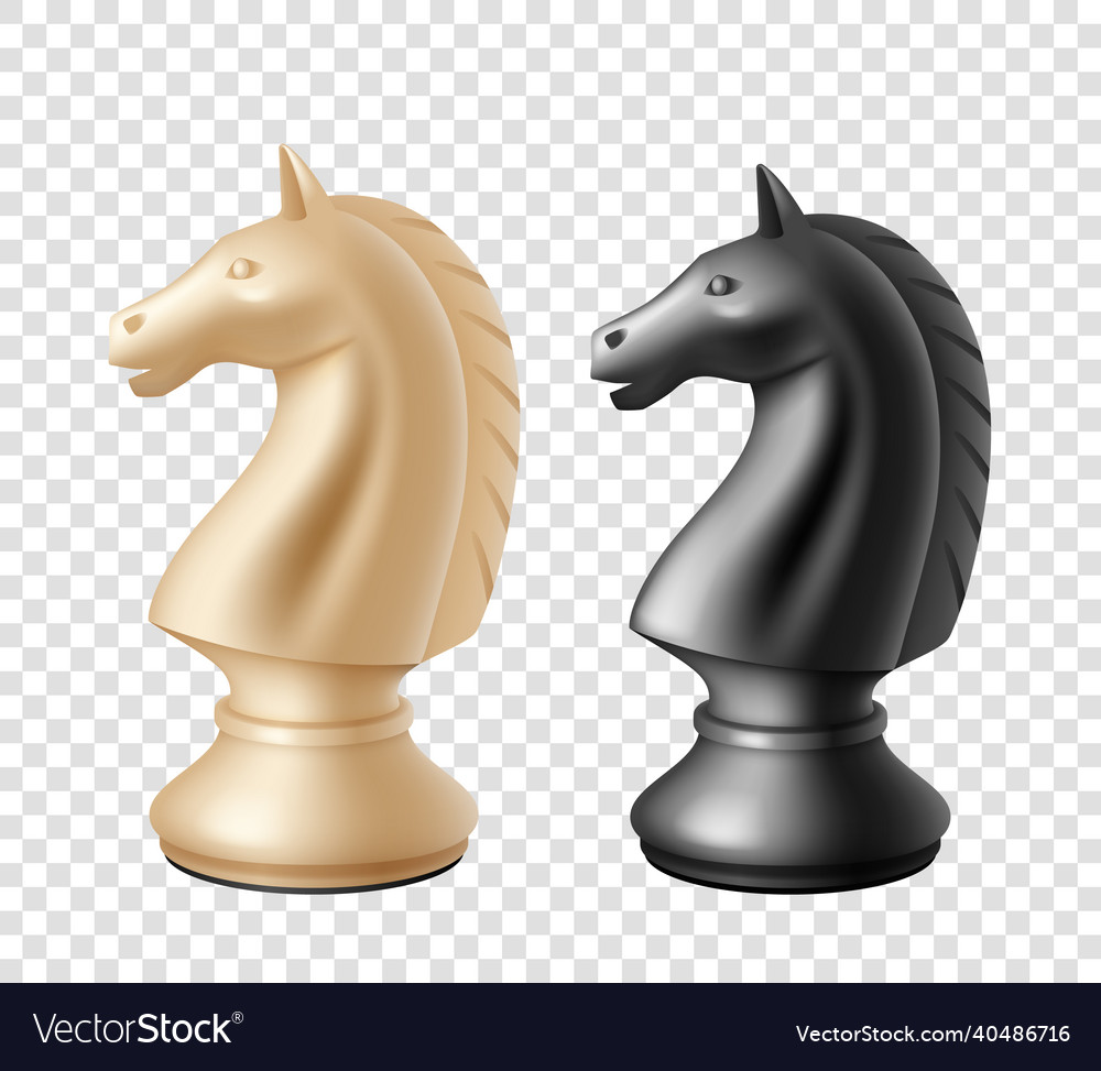 White chess piece horse 3d on background Vector Image