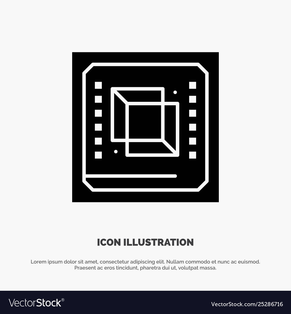 Chip Computer cpu Hardware Prozessor solide Glyph vector image Chip Computer cpu Hardware Prozessor solide Glyph