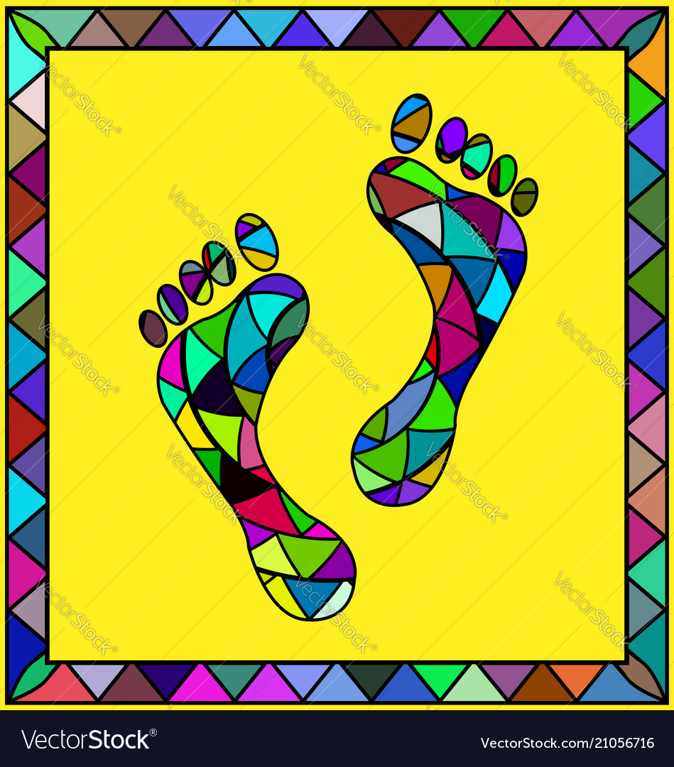 Colored image of footprint