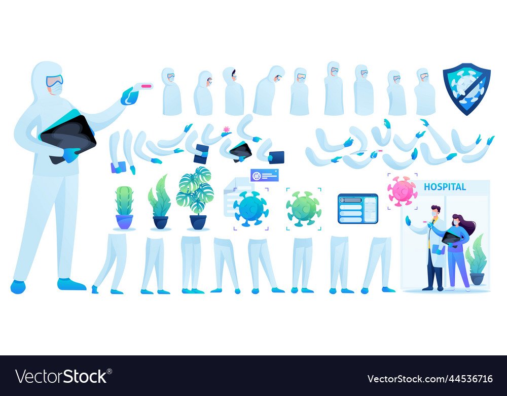 Constructor for creating a doctor in protective vector image Constructor for creating a doctor in protective