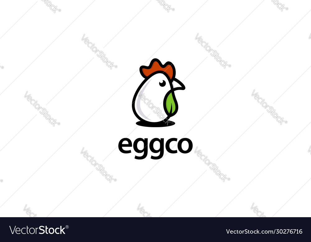 Egg and eco logo design concept Royalty Free Vector Image