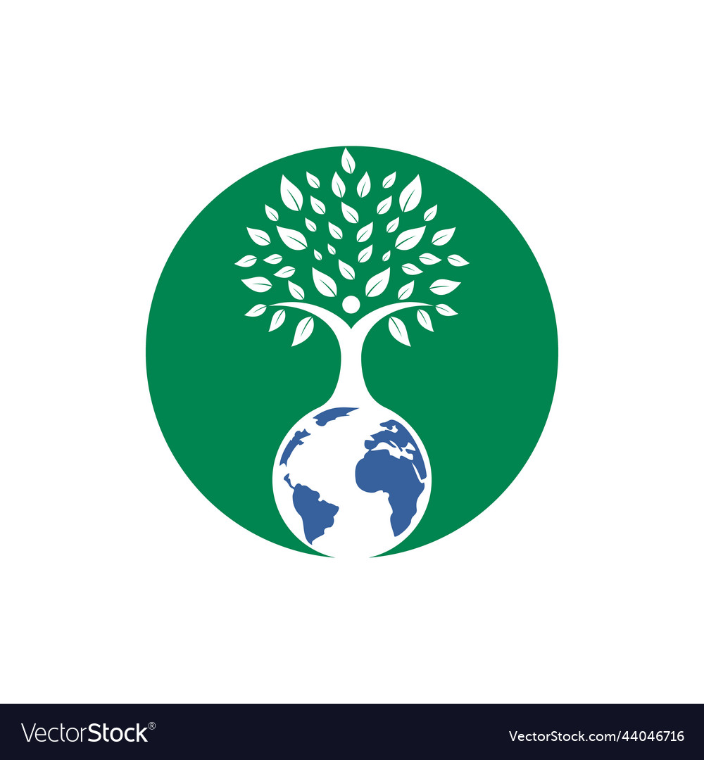 Global human tree logo design template