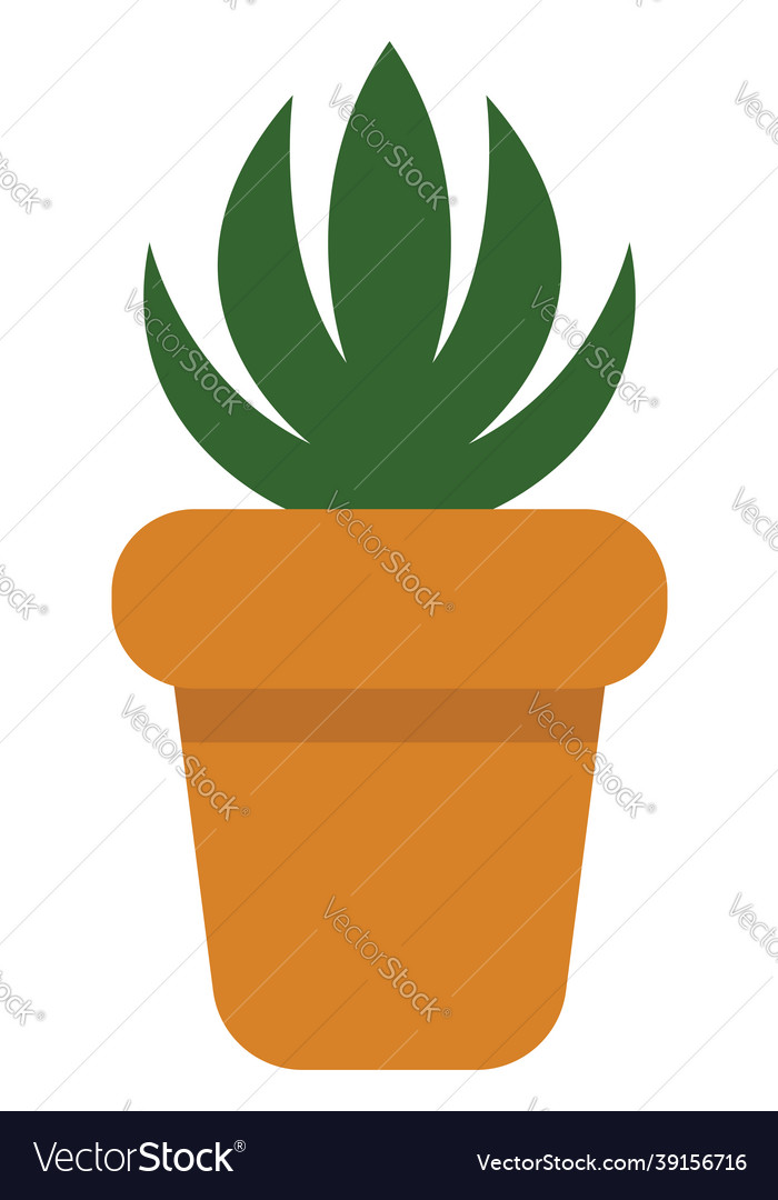 Green plant in a pot icon on white background