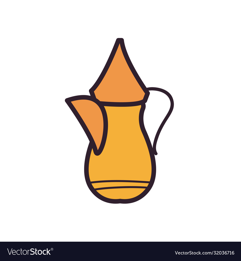 Indian tea pot fill style icon design