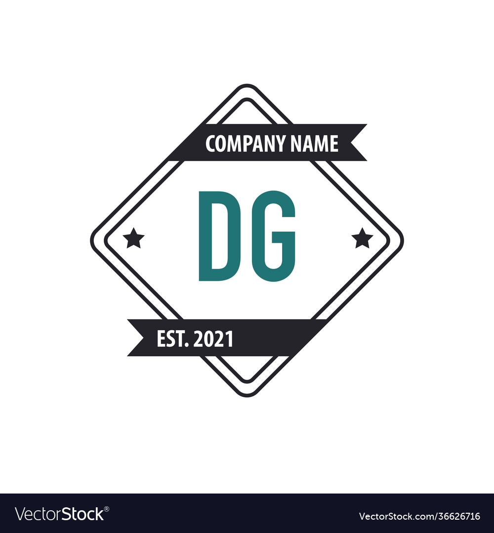 Initial letter dg rectangle design logo concept