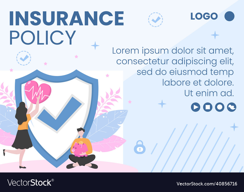 Insurance policy brochure template flat design Vector Image