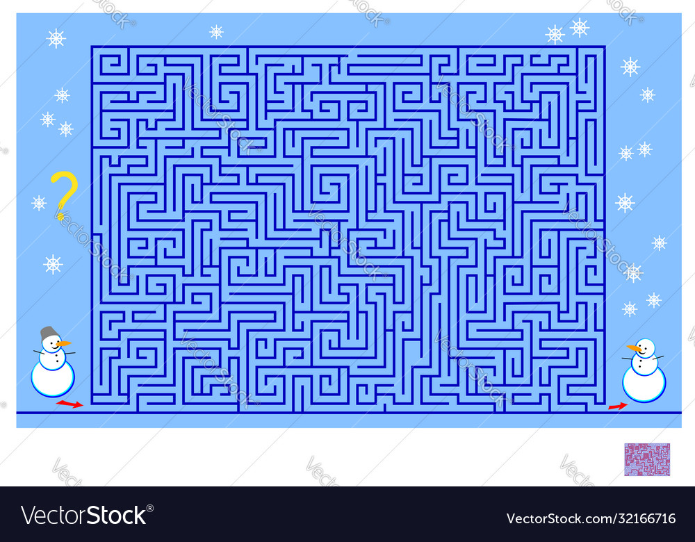 Logic puzzle game with labyrinth for children Vector Image