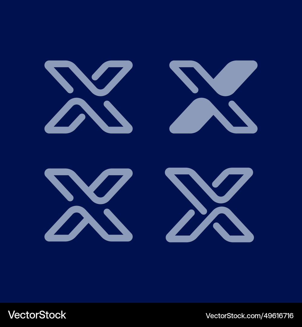 Modern professional x letter set emblem for sport Vector Image