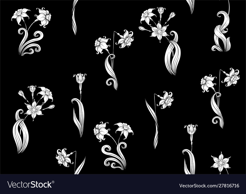 Narcissus seamless pattern background