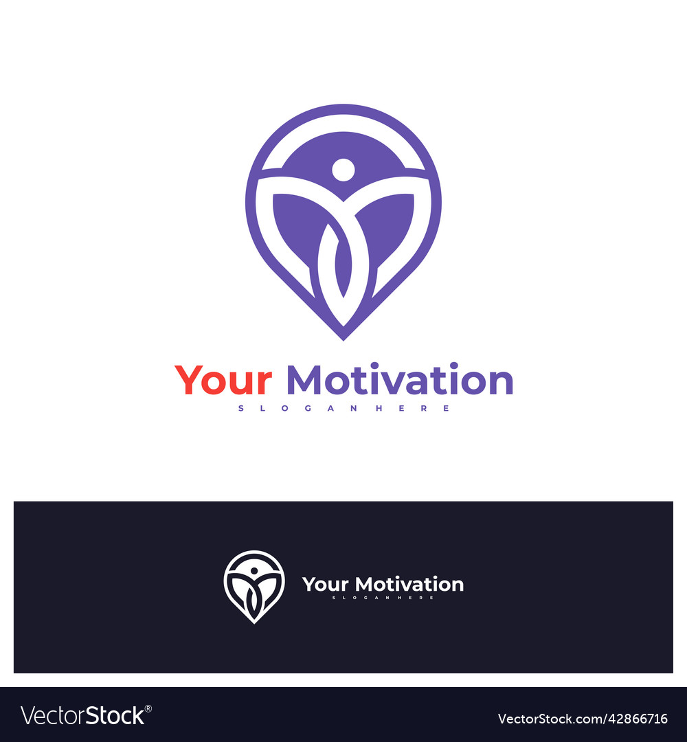 Point people logo design template initial m Vector Image