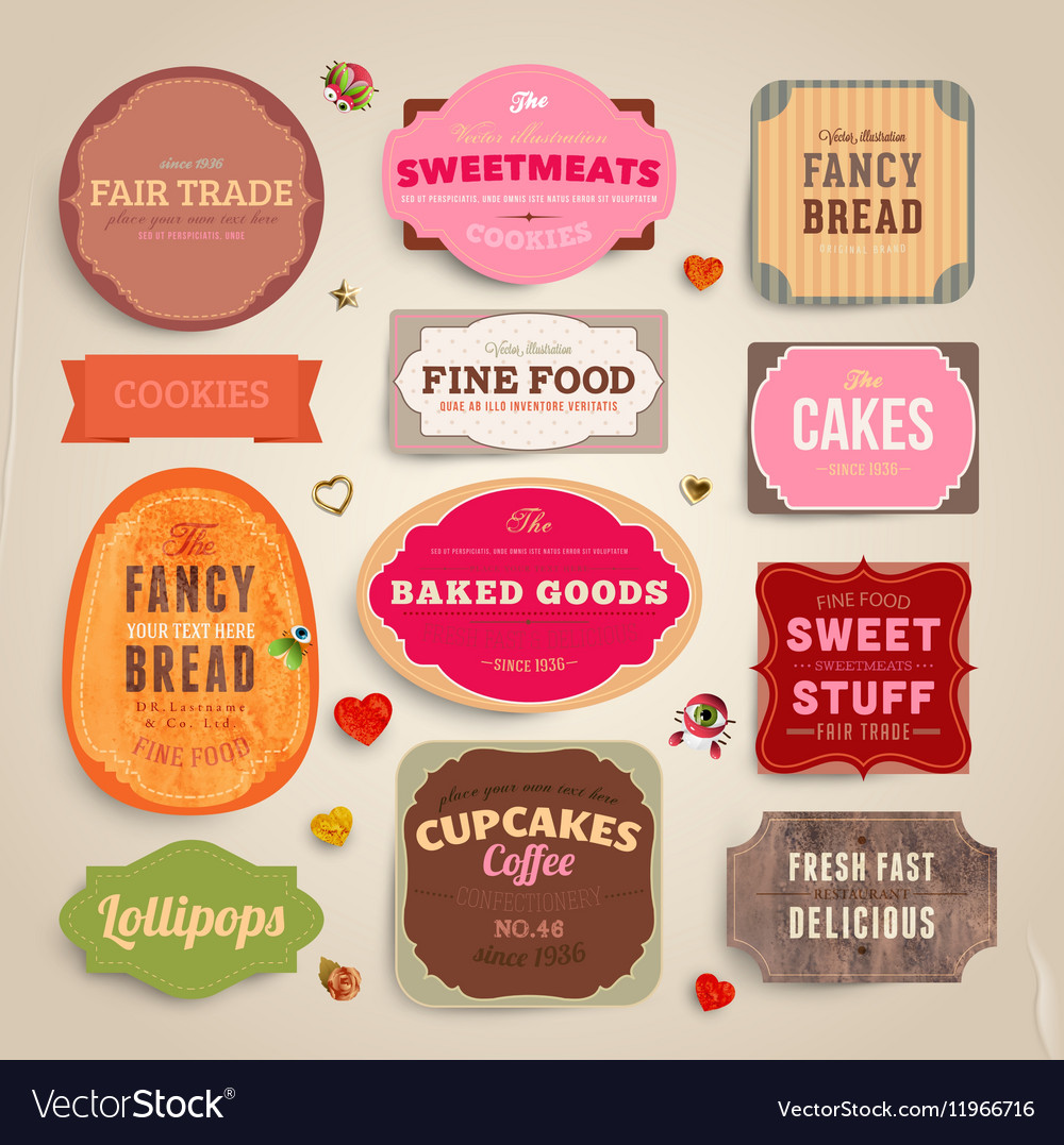 Retro label set Royalty Free Vector Image VectorStock
