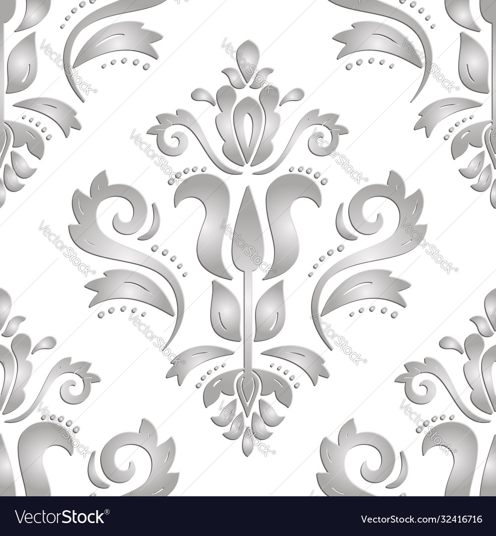 Seamless oriental pattern with 3d elements