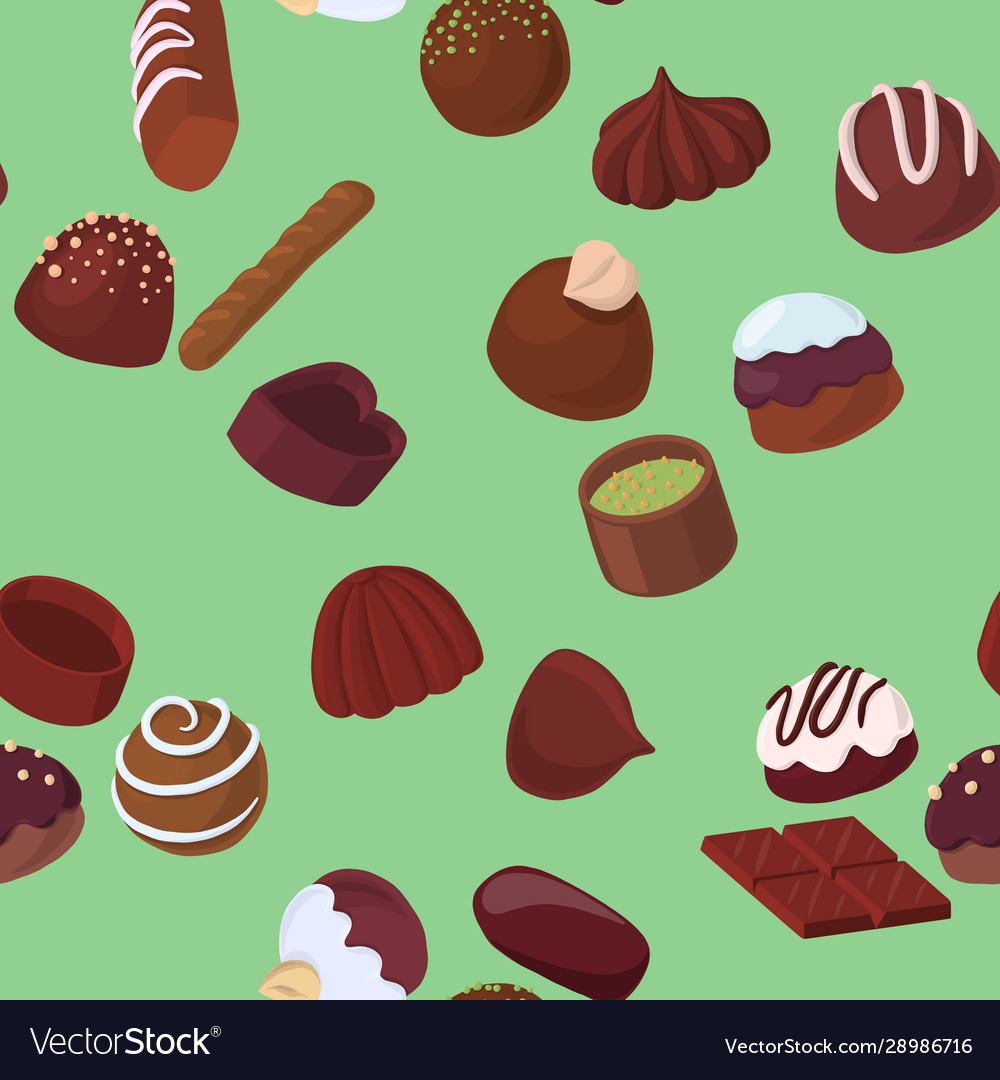 Seamless pattern with chocolate candies Royalty Free Vector