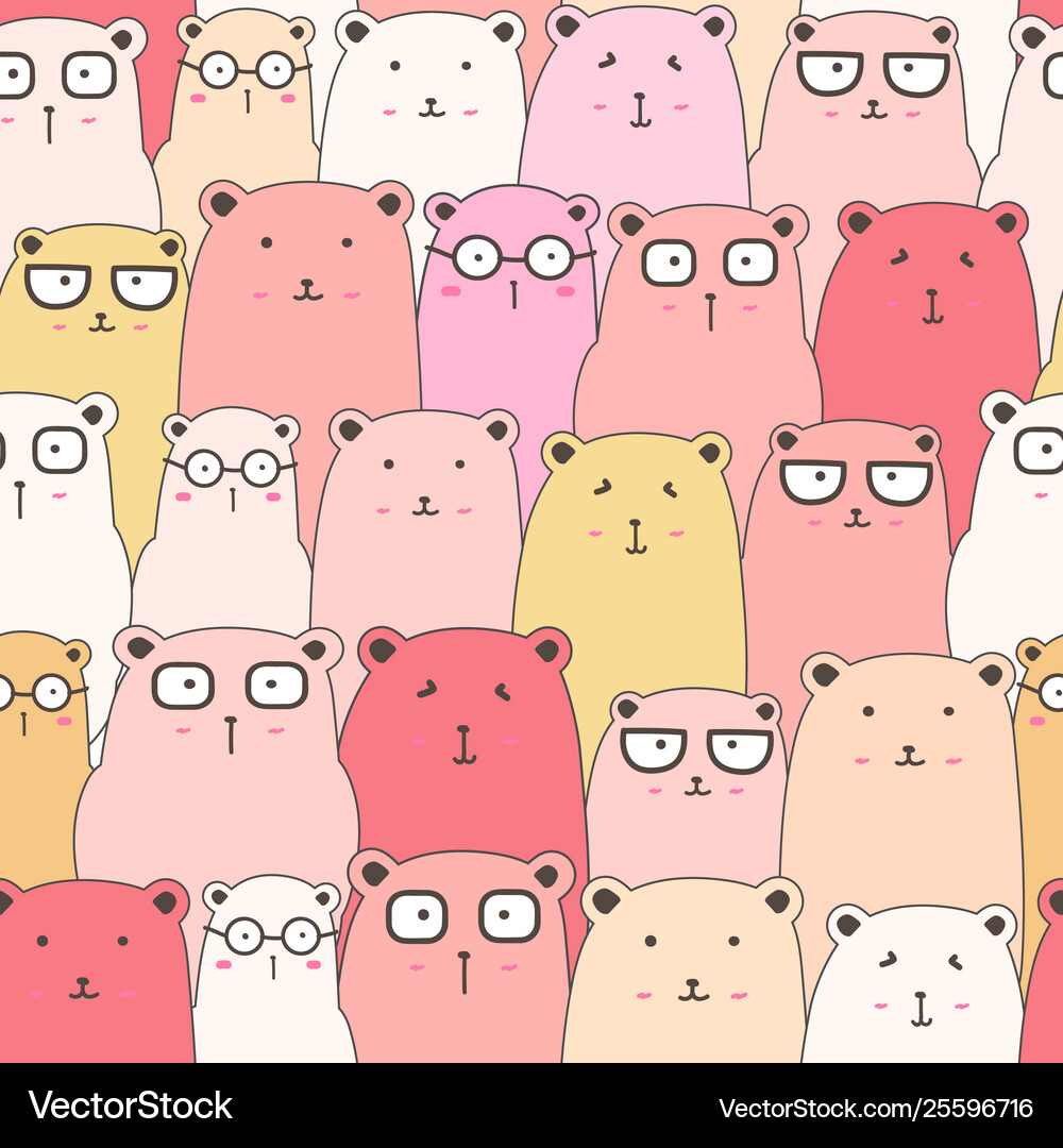 Seamless pattern with cute bear background Vector Image