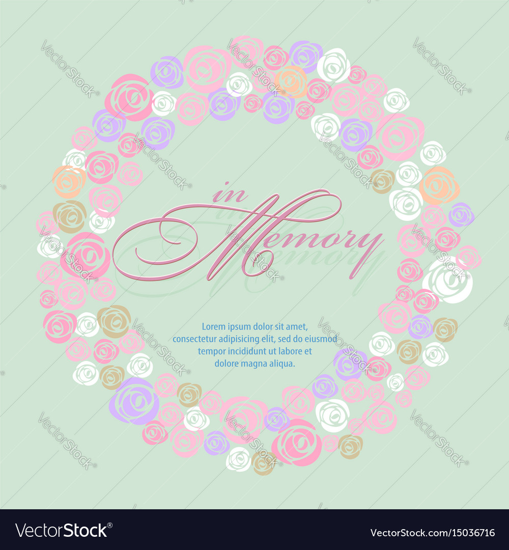 Sweet in memory with rose wreath