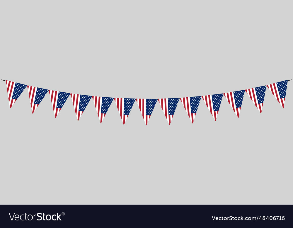 Usa bunting garland string of triangular flags