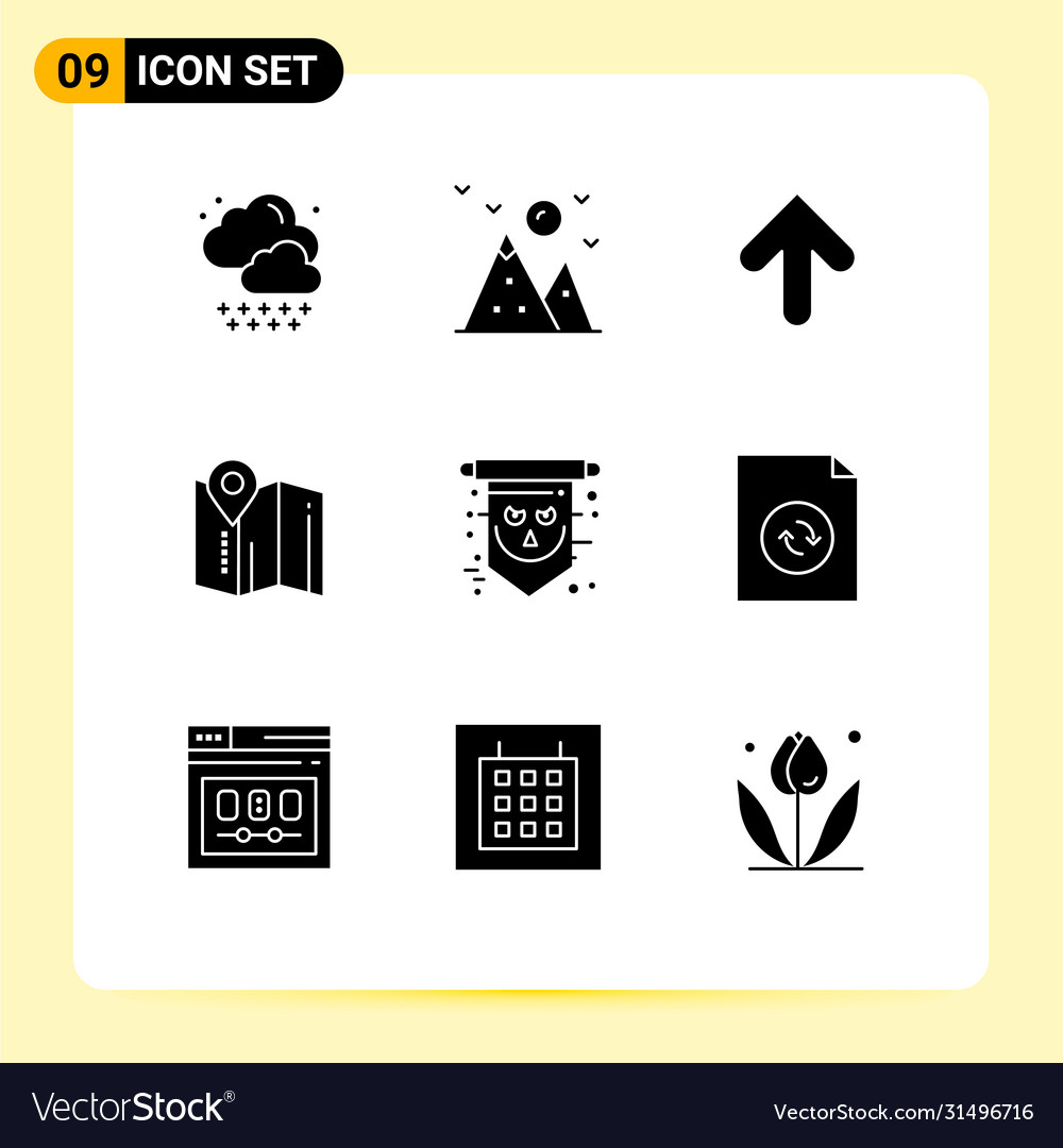 User interface pack 9 basic solid glyphs