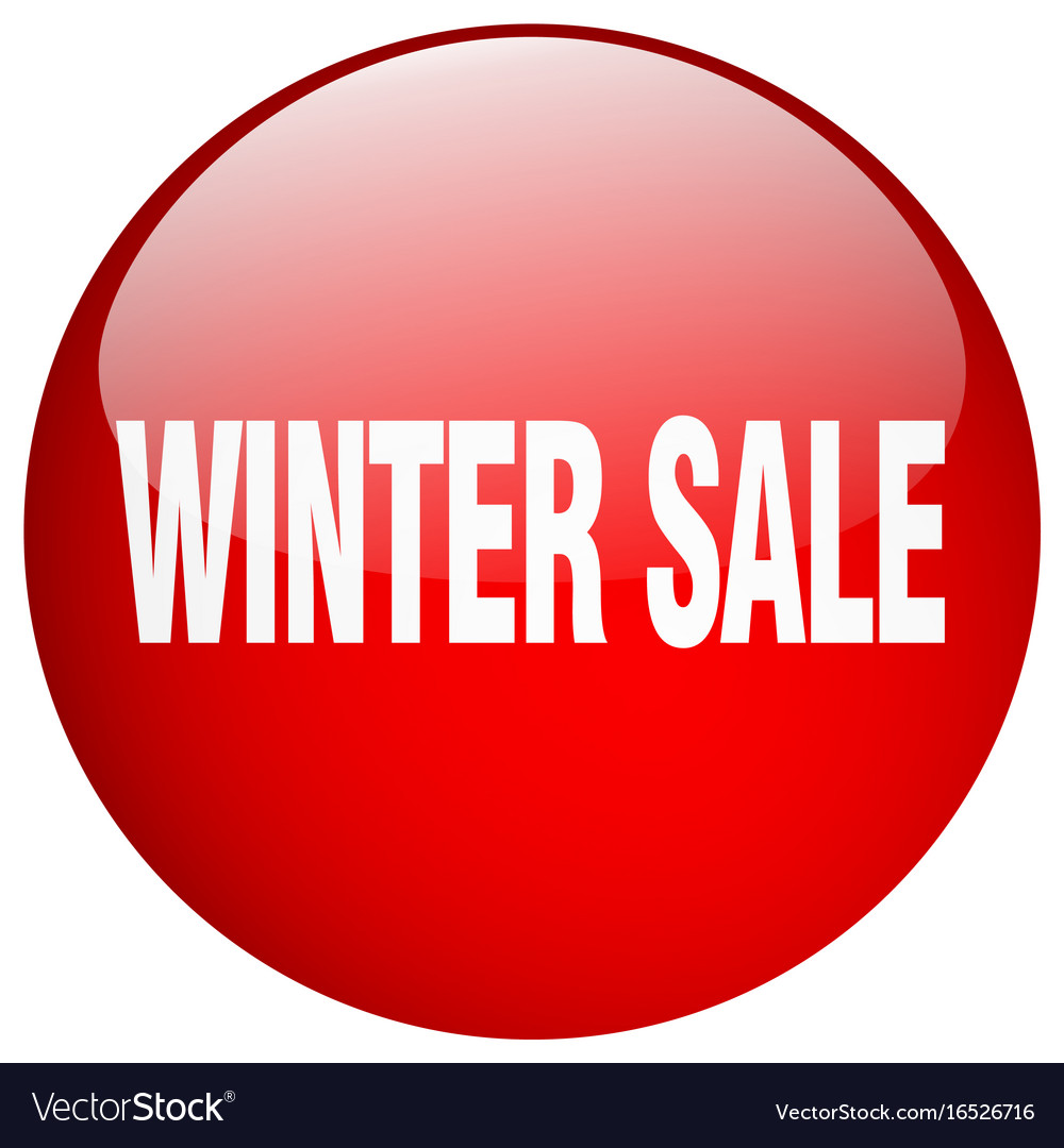 Winter sale red round gel isolated push button Vector Image