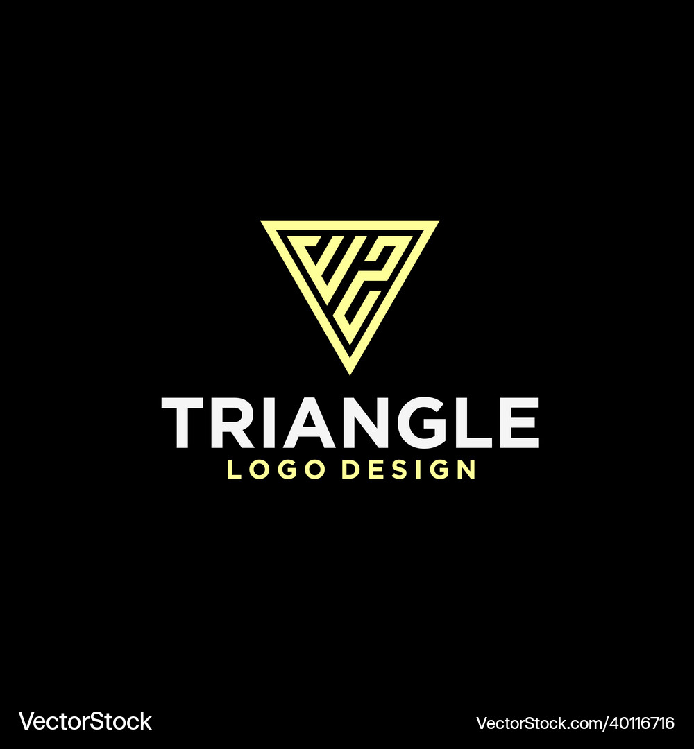 Wz triangle logo design Royalty Free Vector Image