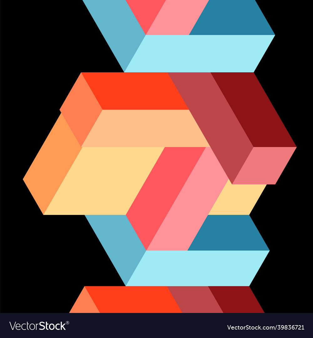 Abstract background 3d cubes cubic elements vector image Abstract background 3d cubes cubic elements